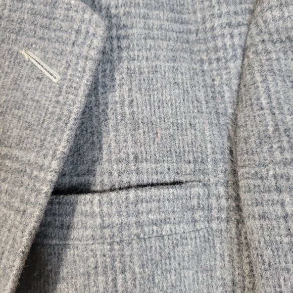 Mens Han Kook Wool Gray Plaid Wool 2 button Blazer Sleeve 29" Back Length 28.5 - Picture 4 of 12